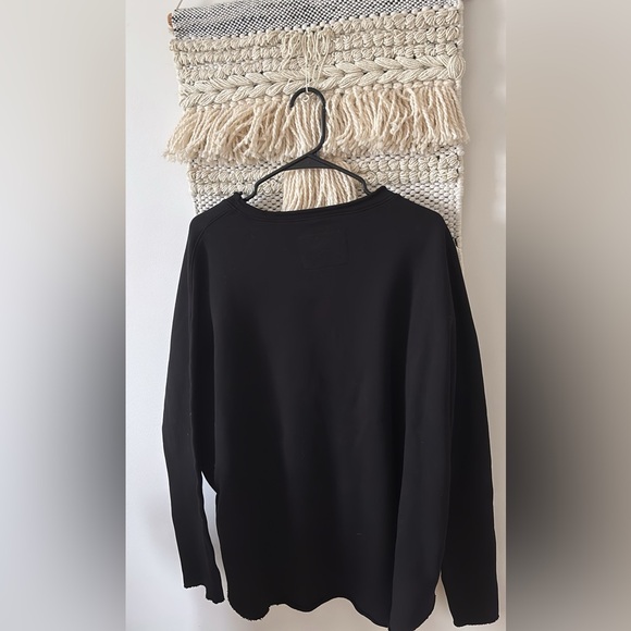 Frank & Eileen Anna triple fleece long-sleeve capelet sweatshirt in black XL - Picture 3 of 5